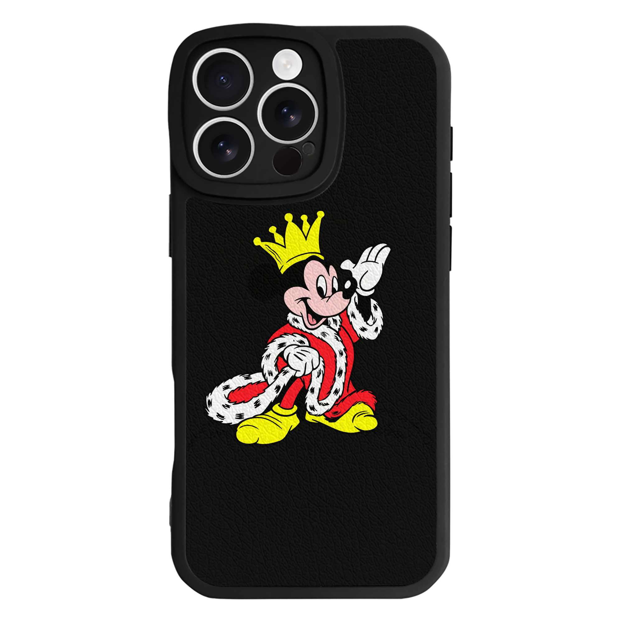 （画像用） ミッキーマウス Mickey Mouse 【iPhone 16シリーズ対応】シリコンスマホケース（レザー調） 材質：シリコン